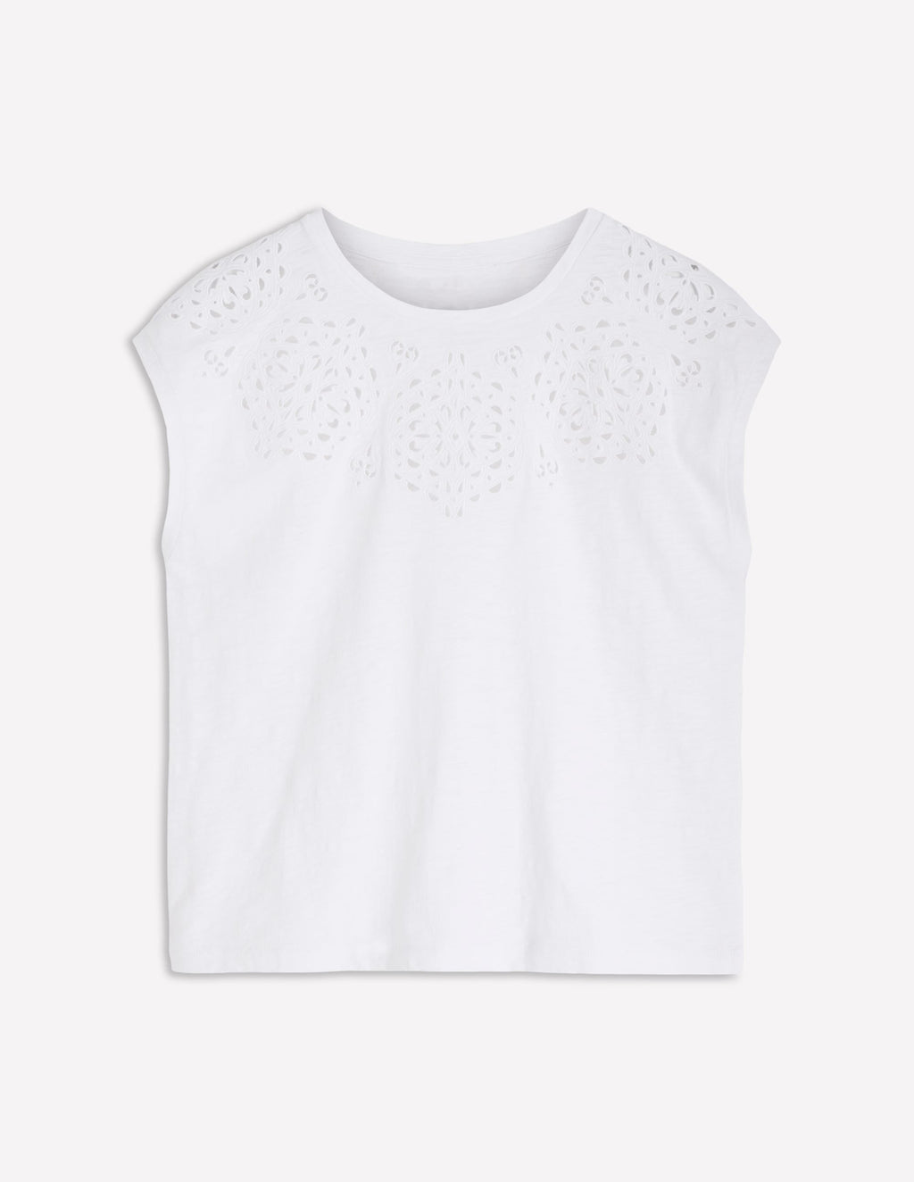 Willow Broderie T-shirt-Brilliant White