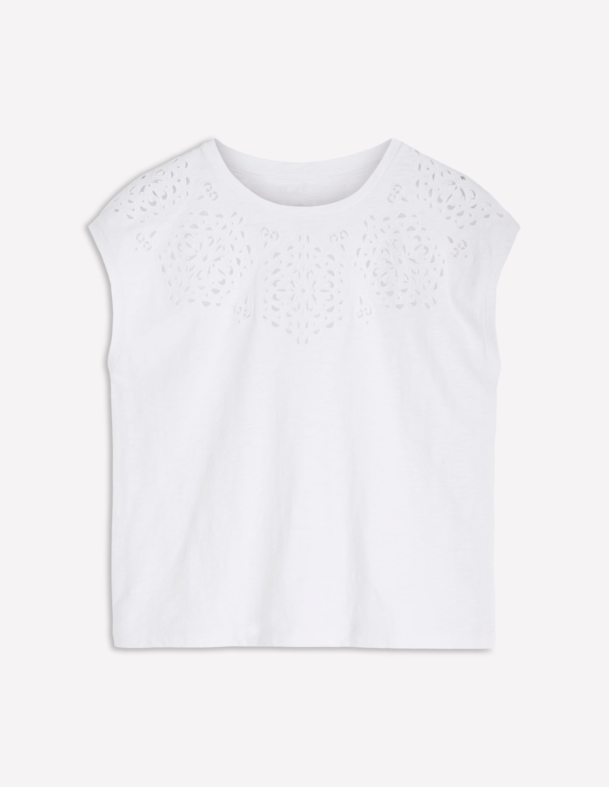 Willow Broderie T-shirt-Brilliant White