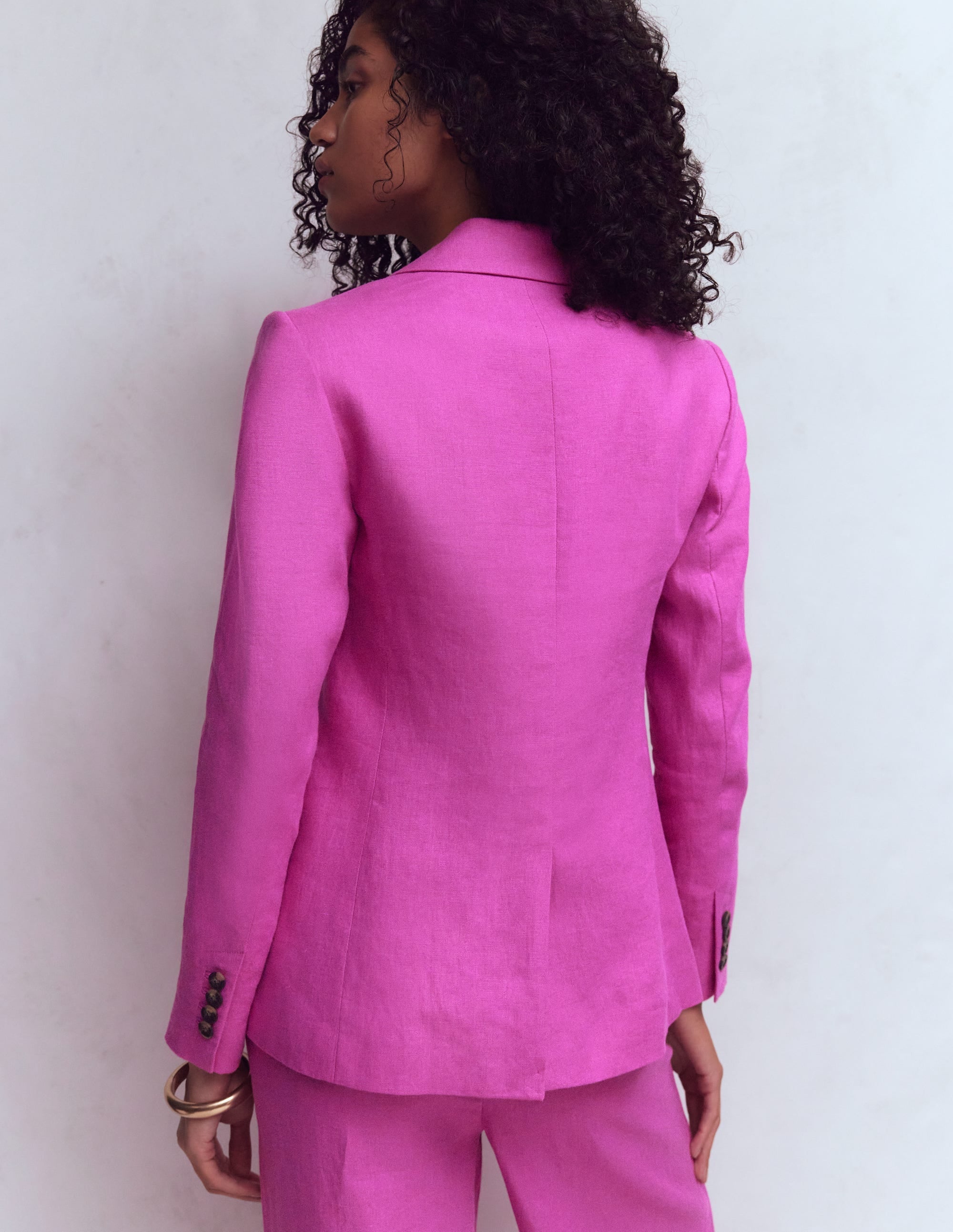 Stamford Linen Blazer-Passion Flower