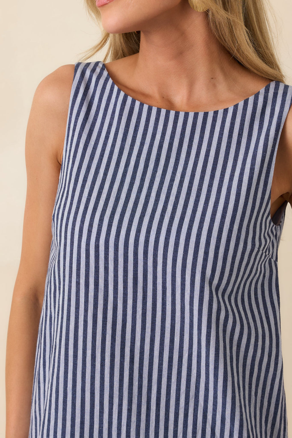 MINKPINK Delmar Blue Pinstripe Mini Shift Dress