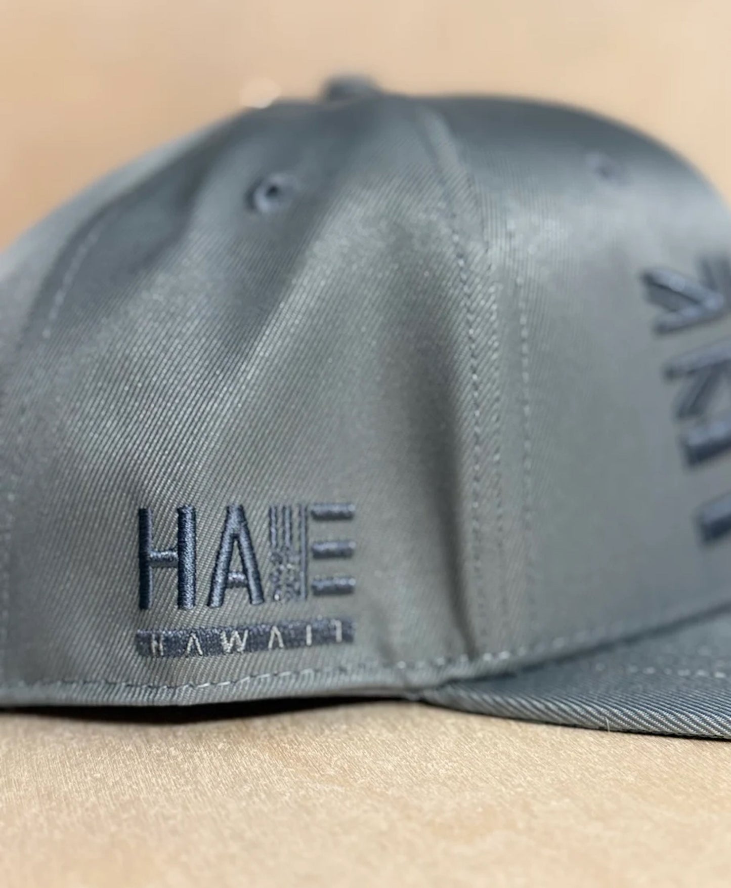 Hae Hawai'i 3D Puff Snapback Grey on Grey