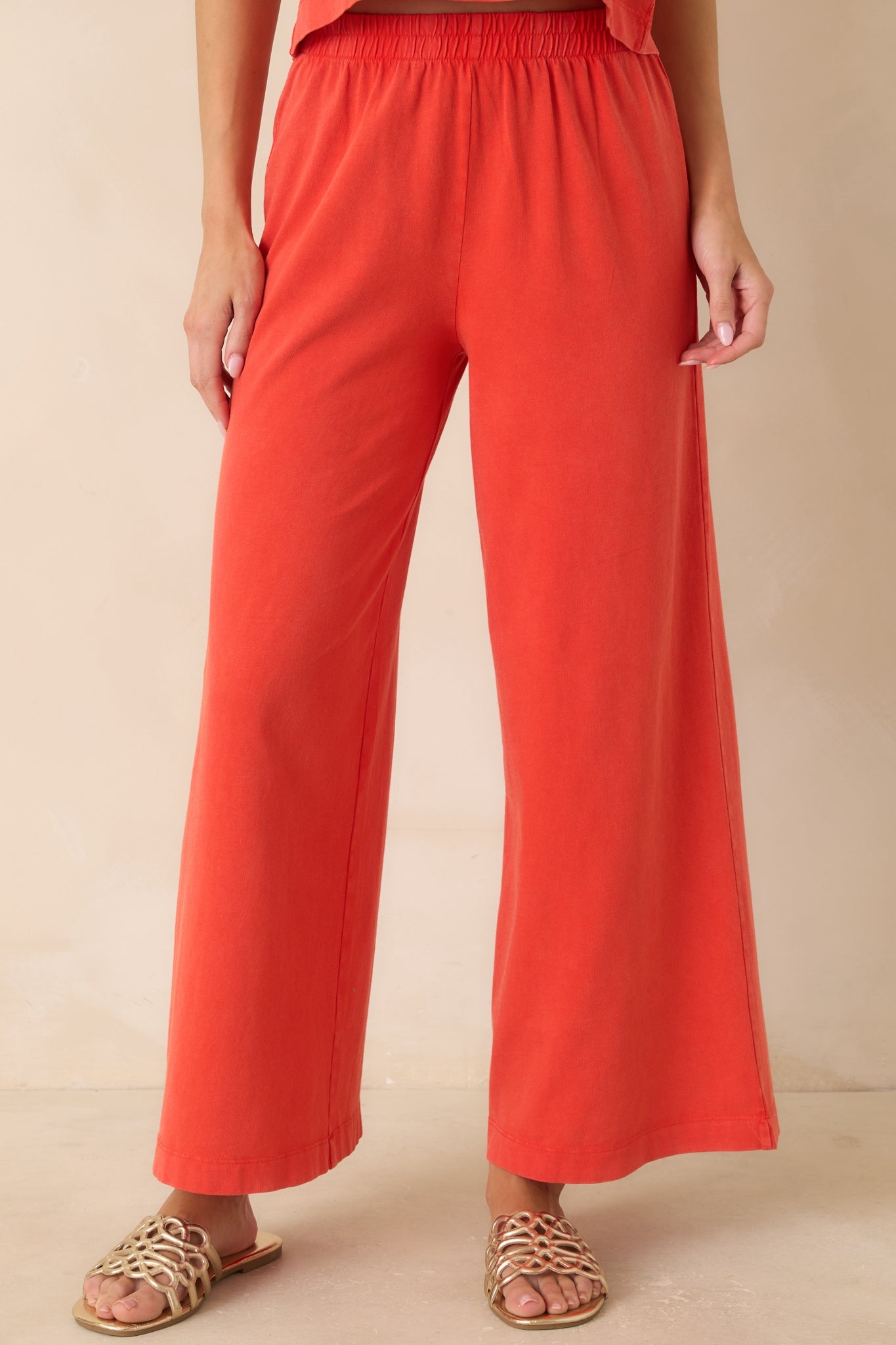 Z Supply Scout Poppy Red Cotton Jersey Pants