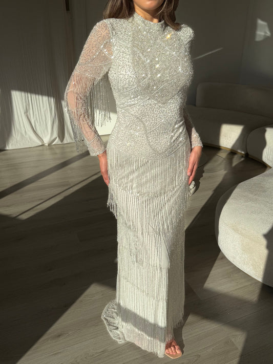The Olena dress silver
