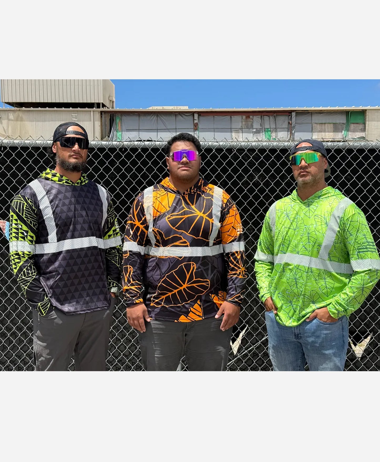 Ulana Triangles Reflective Hooded Longsleeve Drifit Black Neon