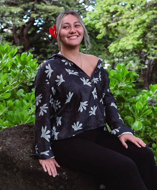 Naupaka Waimea Top Charcoal Gray