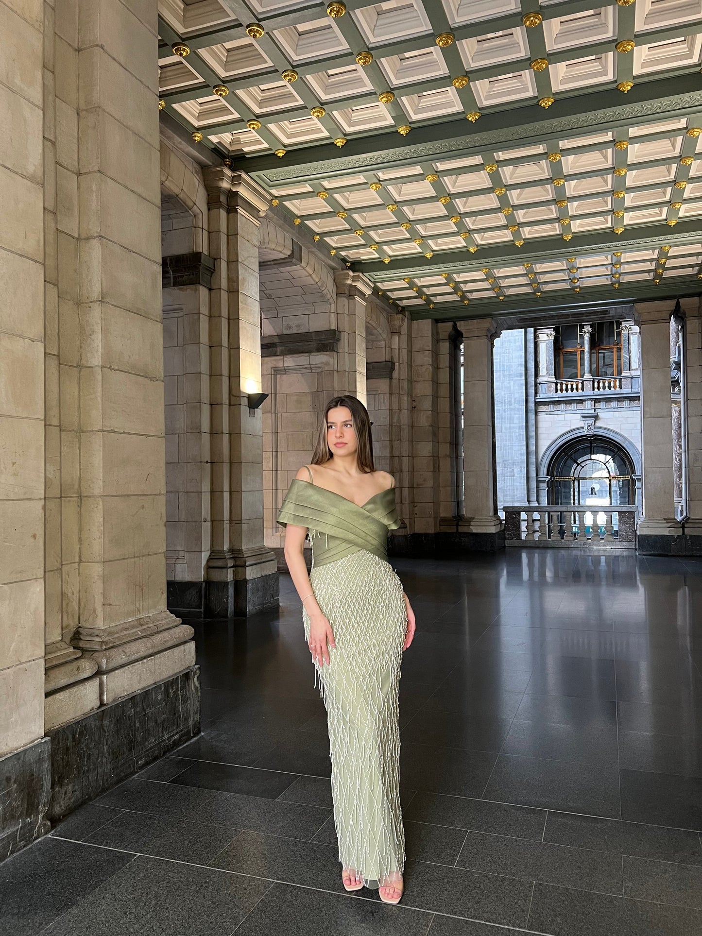 The Delina dress green