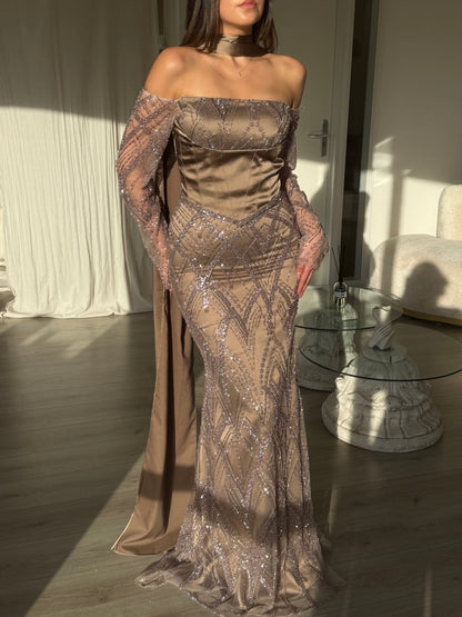 The Alisa dress taupe