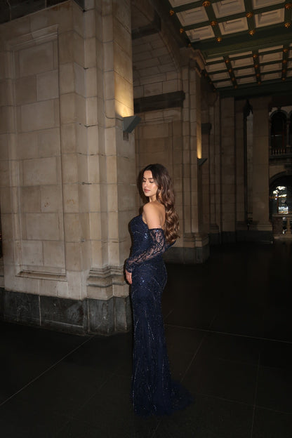 The Elida dress navy blue
