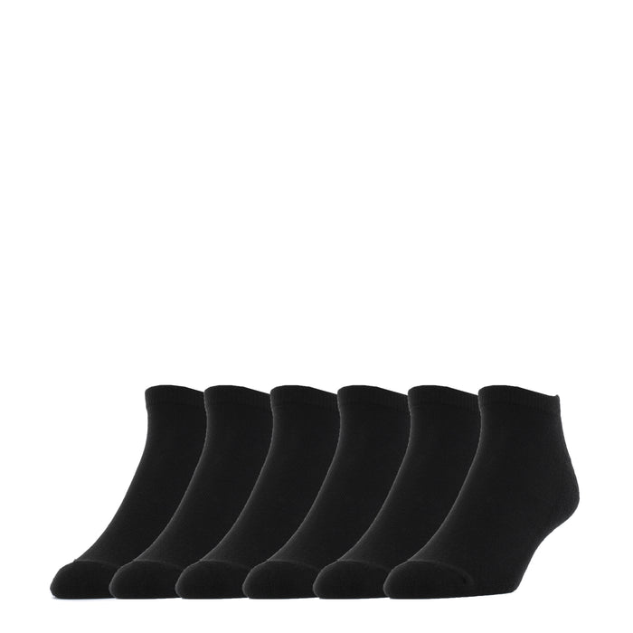 6-pack no-show socks, black, extra large