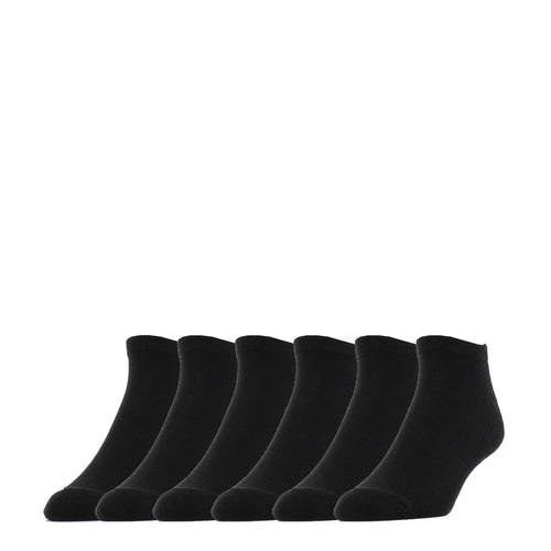 6-pack no-show socks, black, extra large