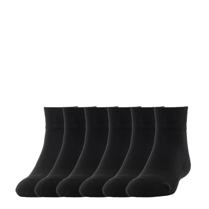 6-pack black quarter-length socks