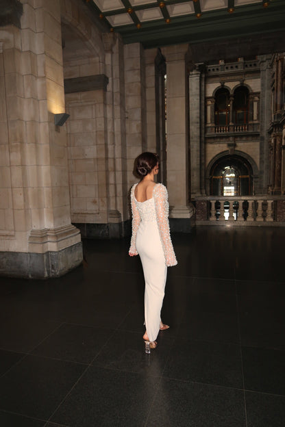 The Melek dress beige