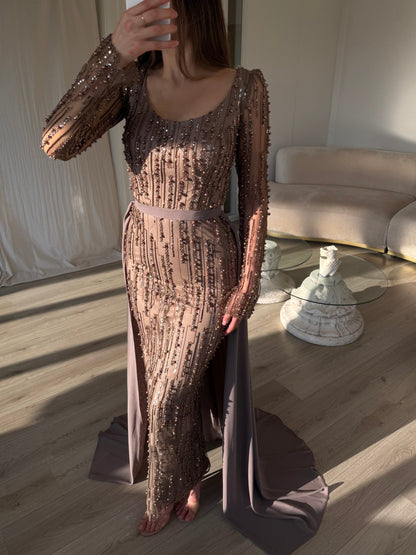 The Amasa dress taupe/brown