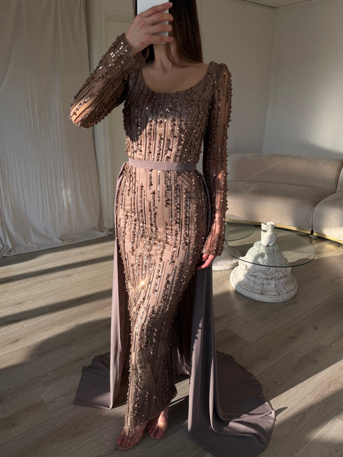 The Amasa dress taupe/brown