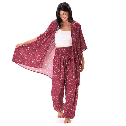 Cranberry Starry Night Lounge Set
