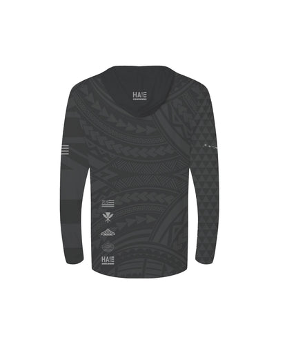 Aloha Aina Gray Youth Hooded Long Sleeve Drifit