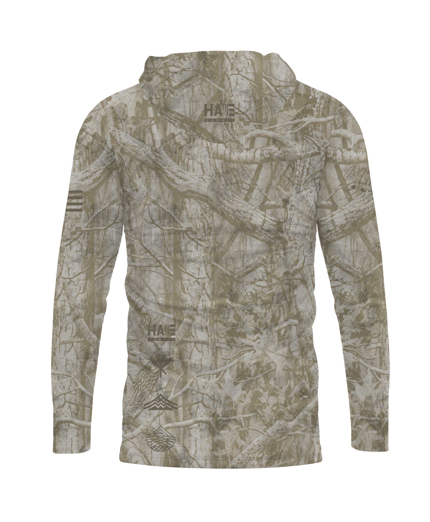 Aloha Aina Brown Camo Hooded Long Sleeve Drifit