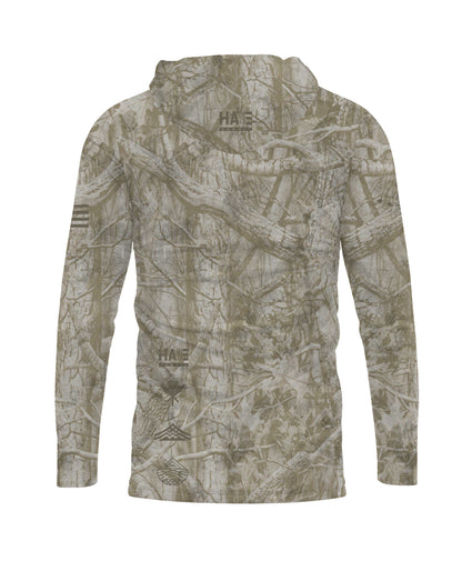 Aloha Aina Brown Camo Hooded Long Sleeve Drifit