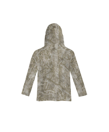 Aloha Aina Brown Camo Toddler Hooded Long Sleeve Drifit