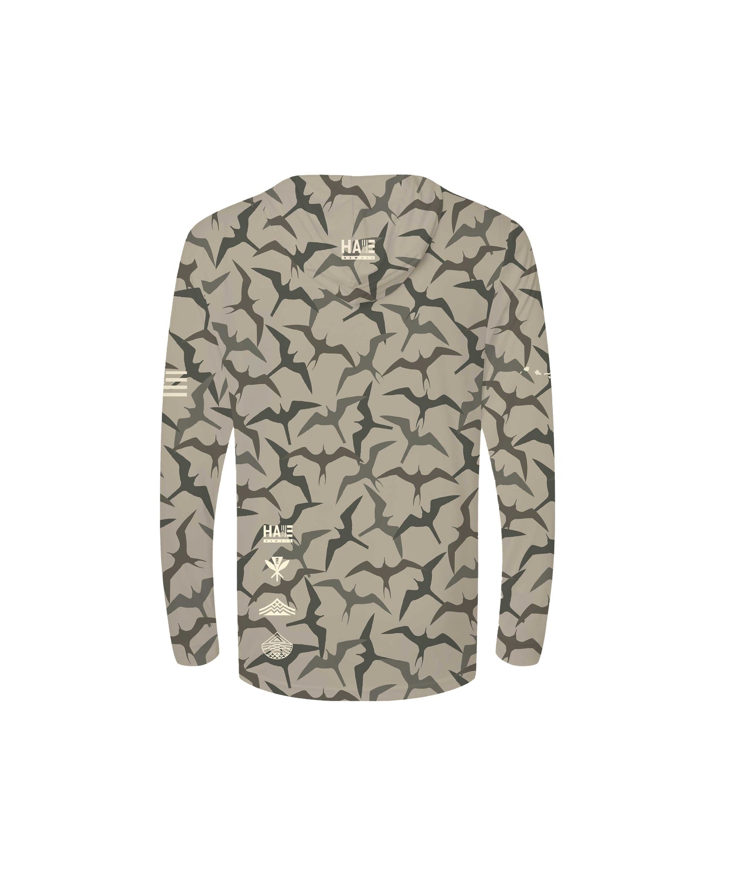 Aloha Aina Iwa Bird Camo Youth Hooded Long Sleeve Drifit