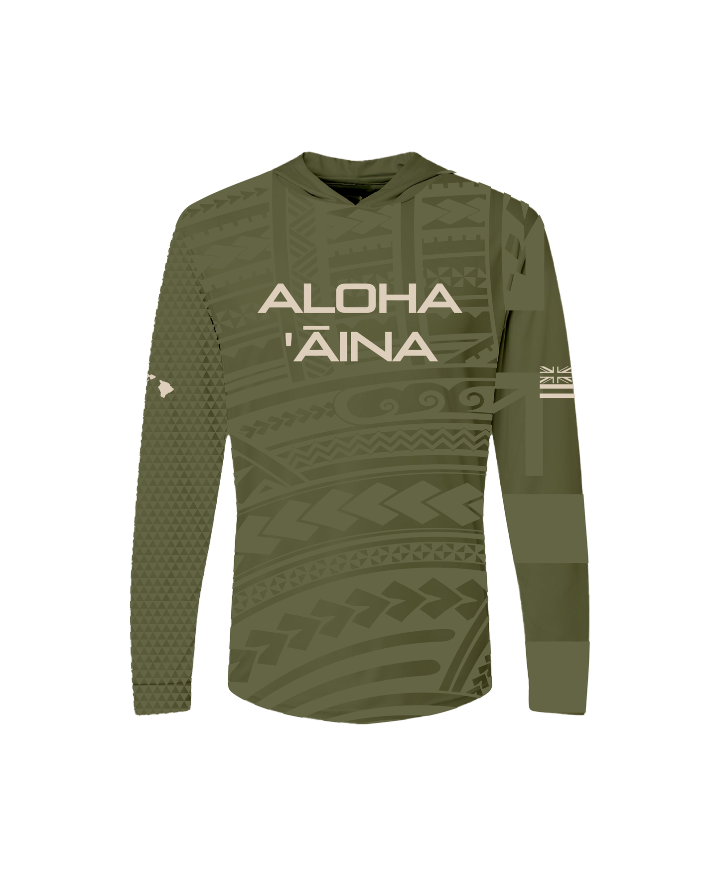 Aloha 'Āina Sublimated Youth Hooded Long Sleeve Drifit