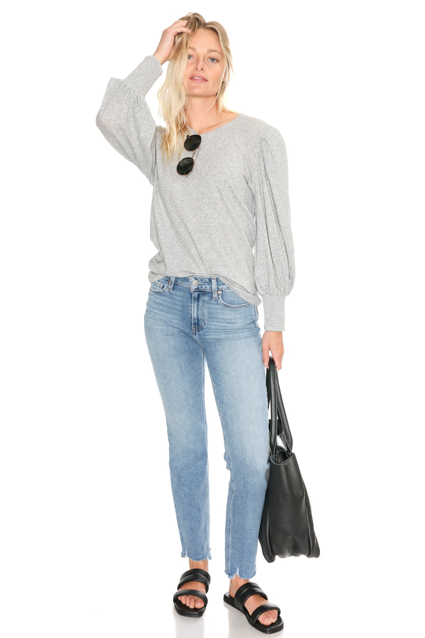 Loren Smocked Peasant Tee