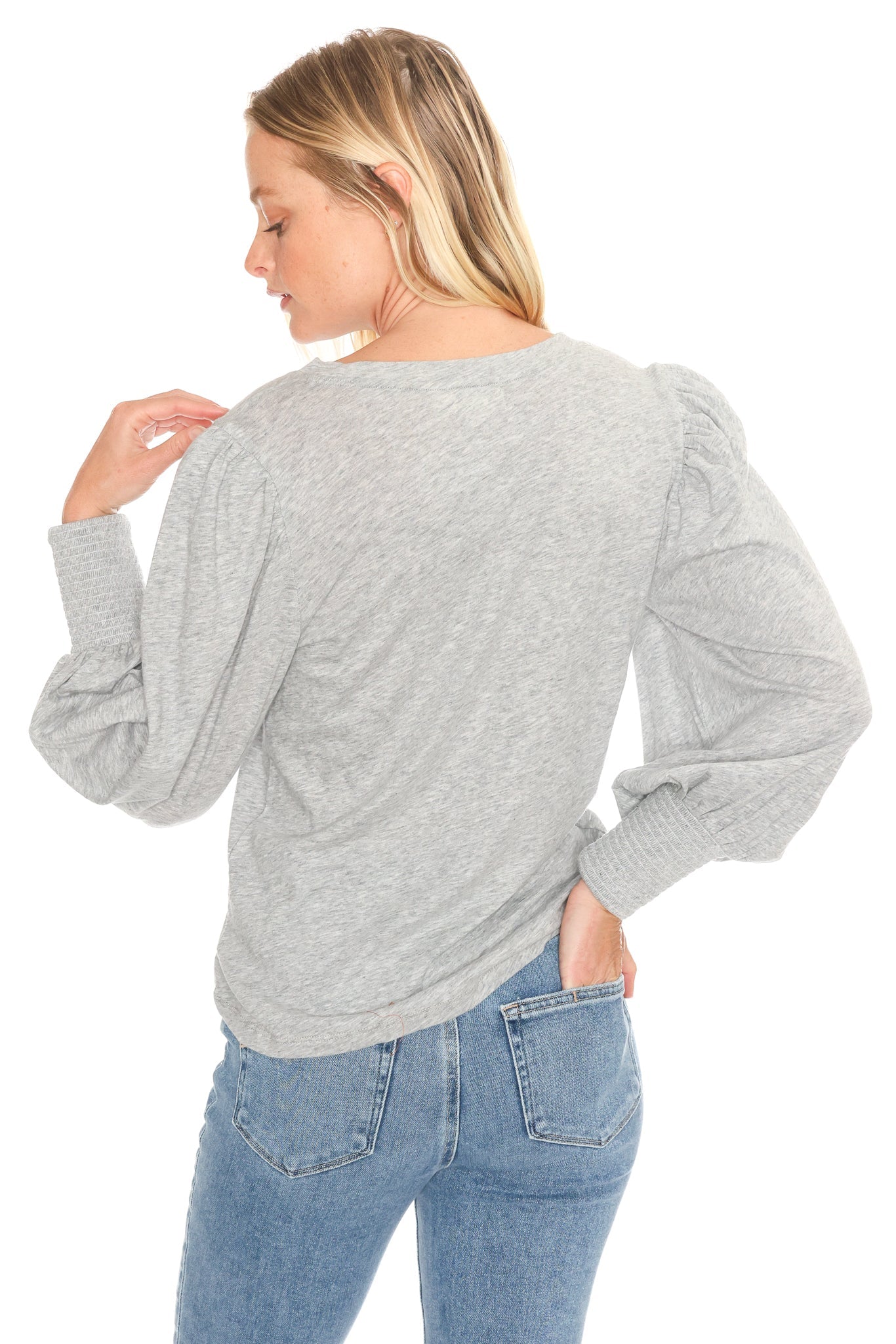 Loren Smocked Peasant Tee