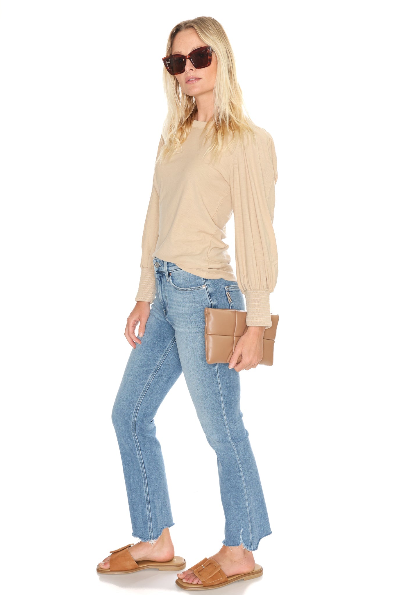 Loren Smocked Peasant Tee