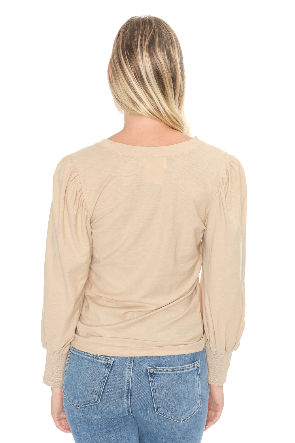 Loren Smocked Peasant Tee
