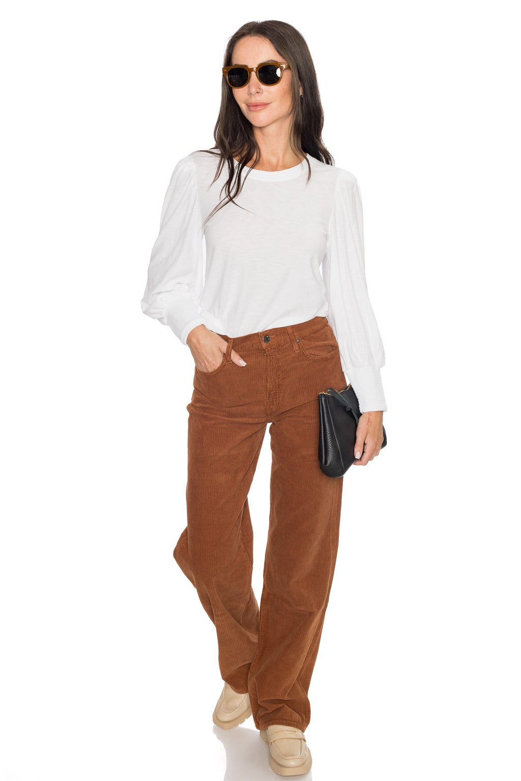 Loren Smocked Peasant Tee
