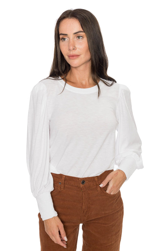 Loren Smocked Peasant Tee