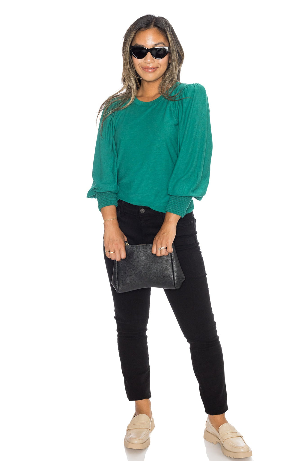 Loren Smocked Peasant Tee
