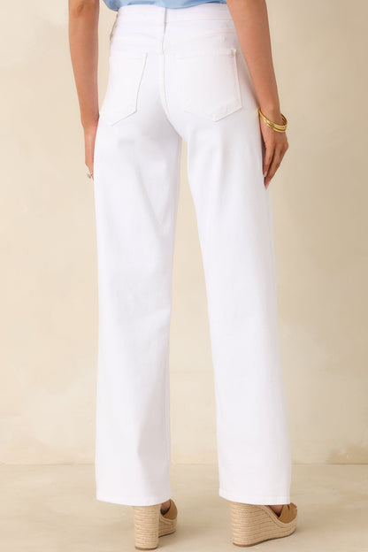 Always In Style White High Rise Wide Leg Jeans