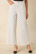 Feeling Spot On Ivory & Black Polka Dot Cotton Pants