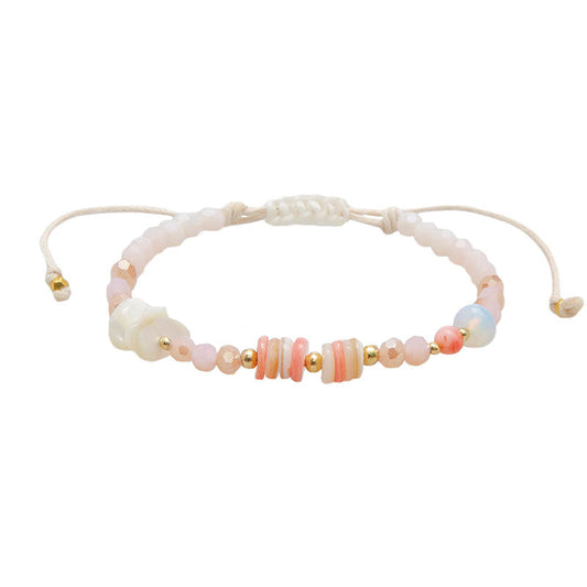 Coral Bloom Crystal Tide Bracelet