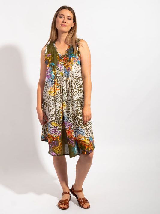 Chilli Style Dress in Olive Leopard