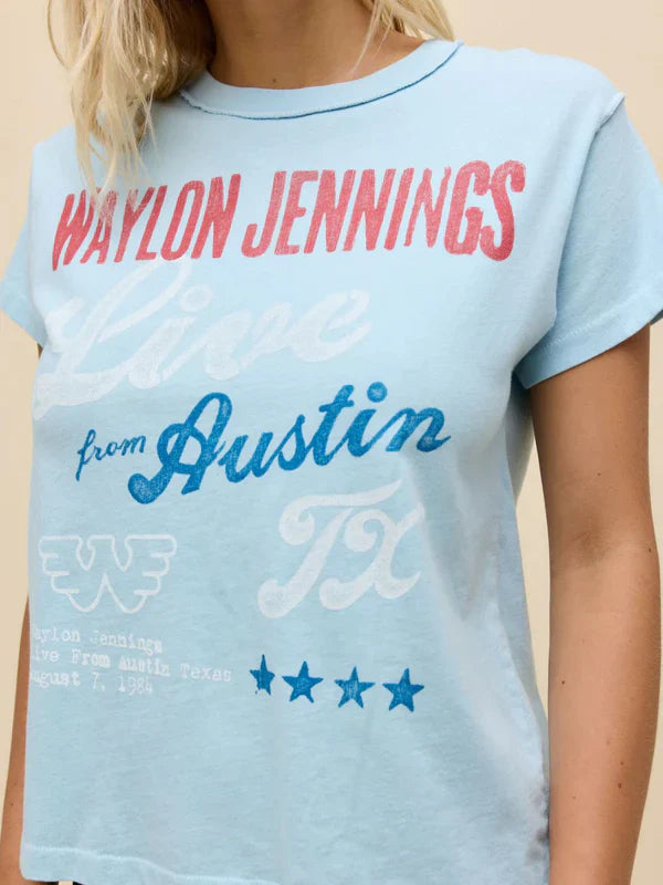 Waylon Jennings Live From Austin Reverse GF Tee