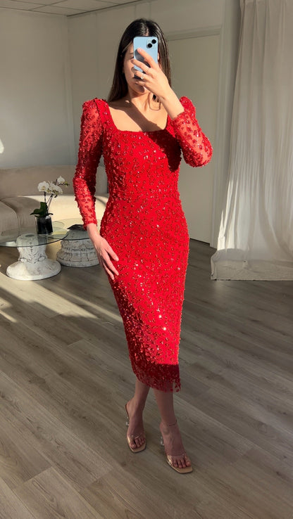 The Ayliva dress red