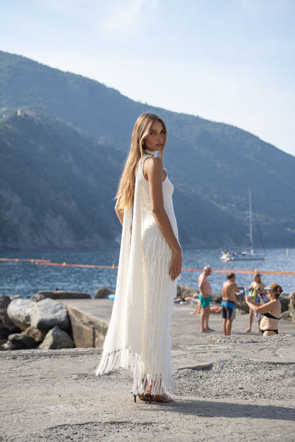 Phoebe Fringe Dress — Ivory