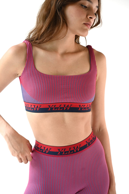 Brice Ribbed Bra — Rouge
