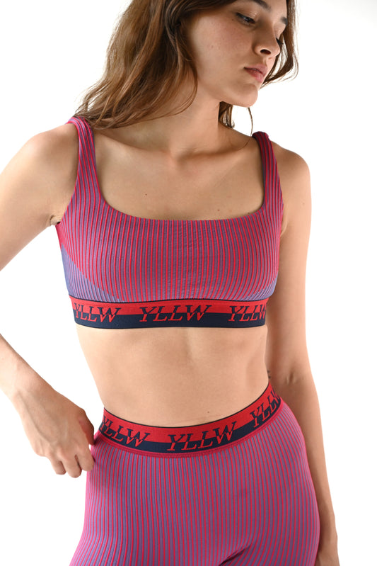 Brice Ribbed Bra — Rouge