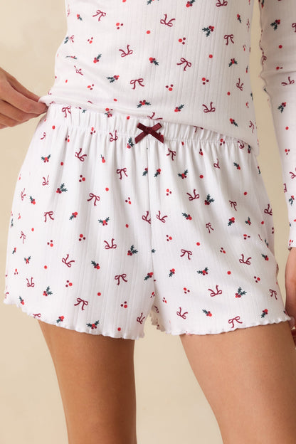 Z Supply White Multi Luxe Holly Pajama Shorts