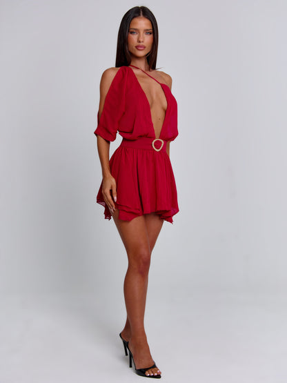 ERICE MINI DRESS DEEP RED