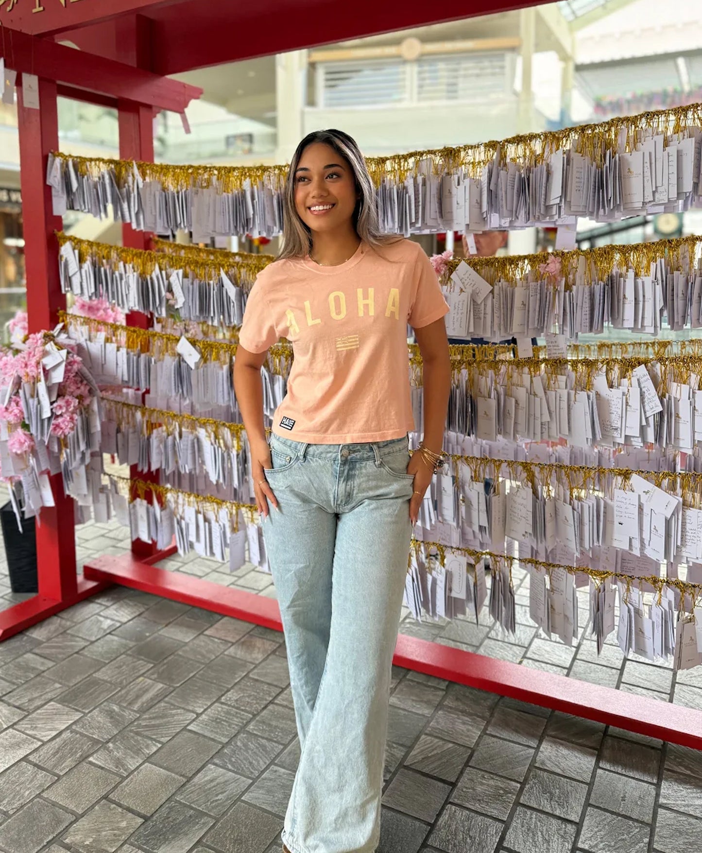 HH Aloha Women's Boxy Tshirt Peach