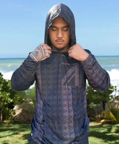 Hae Hawaii Hooded Long Sleeve Drifit Black on Black