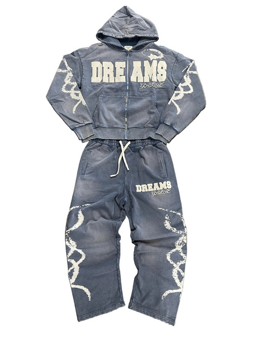 Dreams Galore Full Zip Hoodie Set "Blue"