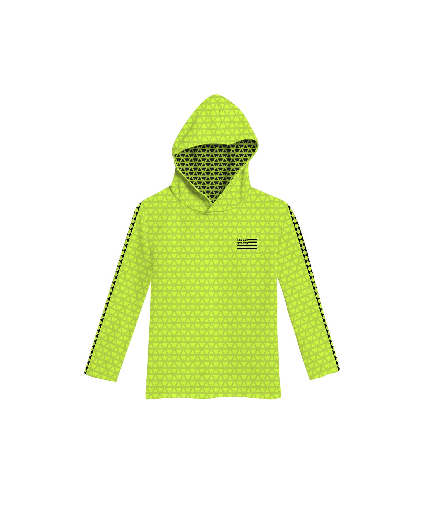 Iwa Triangles Toddler Hooded Long Sleeve Drifit High Viz