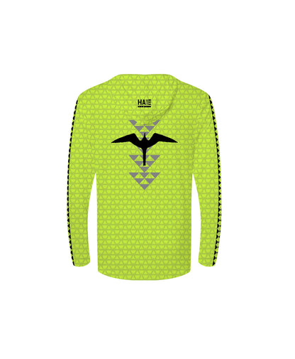 Iwa Triangles Youth Hooded Long Sleeve Drifit High Viz