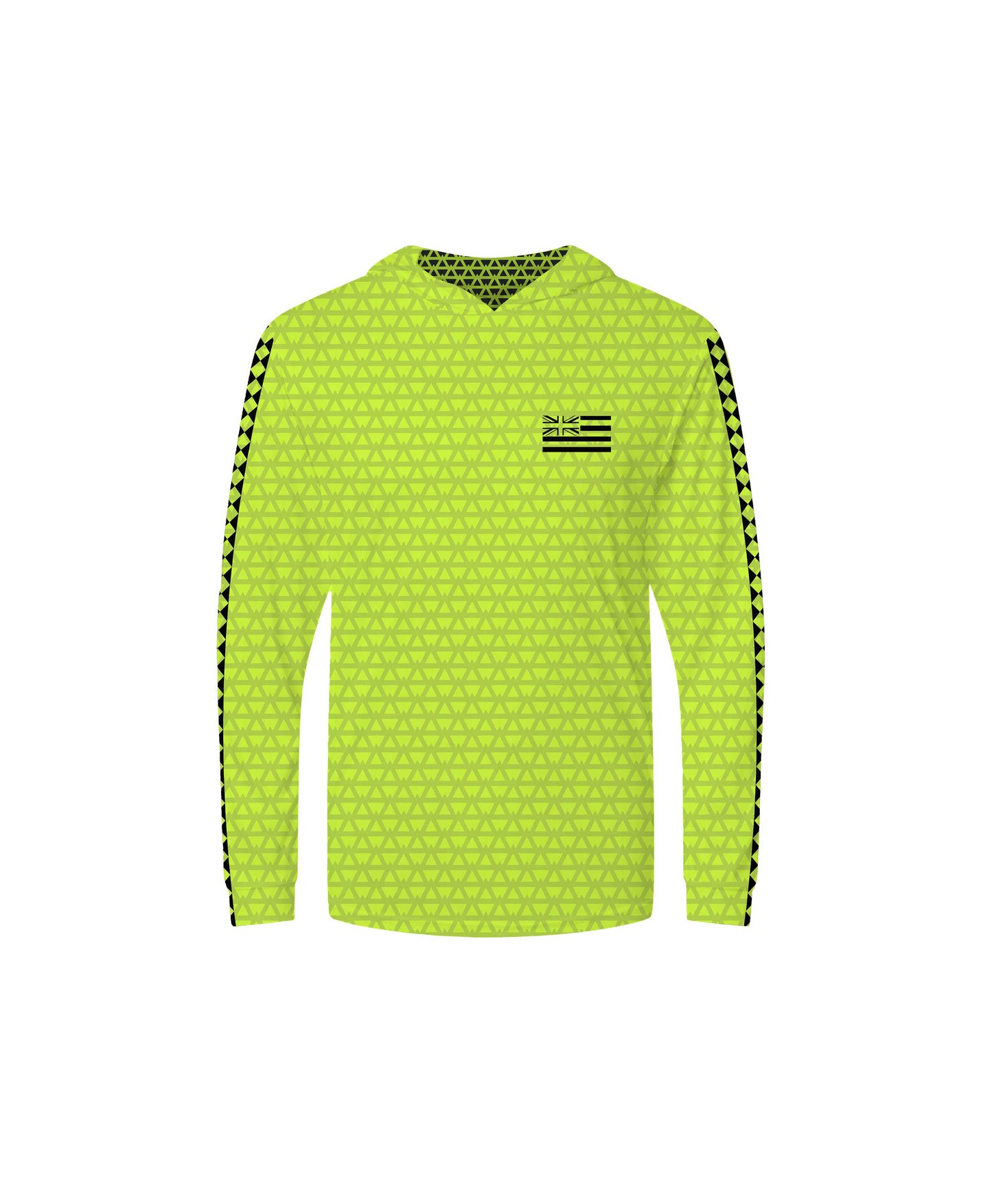 Iwa Triangles Youth Hooded Long Sleeve Drifit High Viz