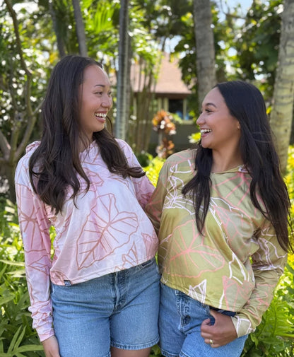 Kalo V-Neck Hooded Crop Longsleeve Drifit Blush Pink